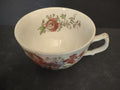 Vintage Floral Bouquet Rose Pansy Teacup Pink Yellow Purple Gold Trim [6041]