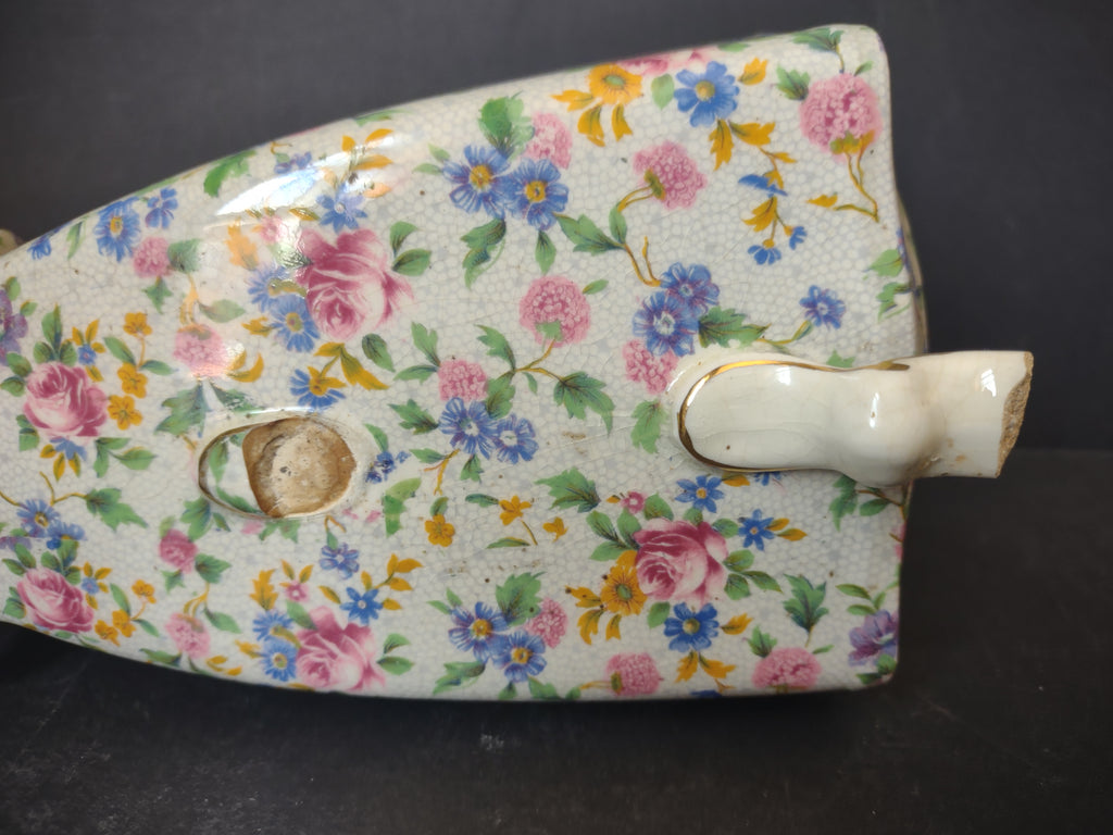 Vintage Royal Winton Grimwades Chintz Teapot Floral Pink Blue IMPERFECT [6039]