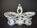 Vintage Vienna Woods Blue Onion Double Salt Cellar Porcelain Serving Dish [6038]