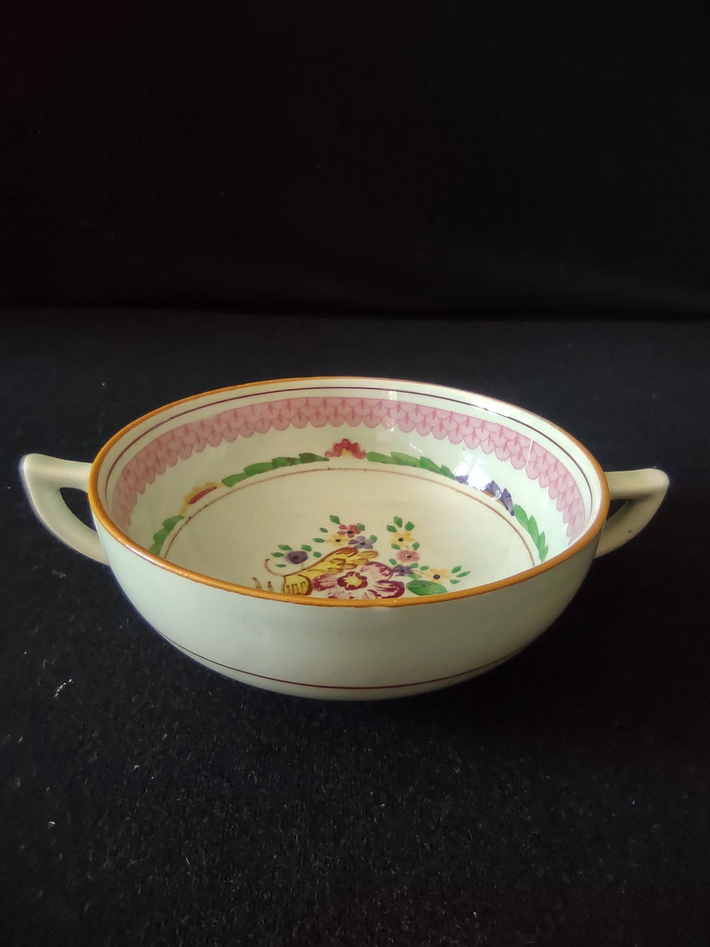 Vintage Adams Calyx Ware Carolynn Cream Soup Bowl Ironstone England [6014]