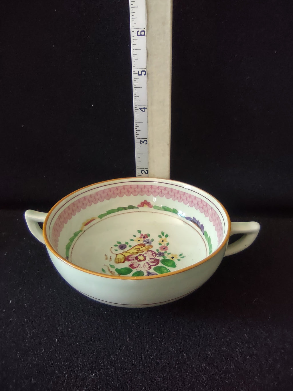 Vintage Adams Calyx Ware Carolynn Cream Soup Bowl Ironstone England [6014]