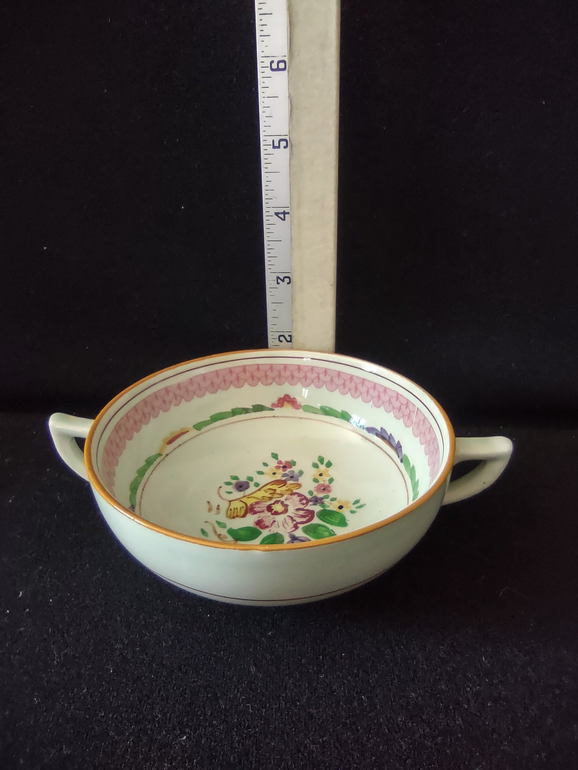 Vintage Adams Calyx Ware Carolynn Cream Soup Bowl Ironstone England [6014]
