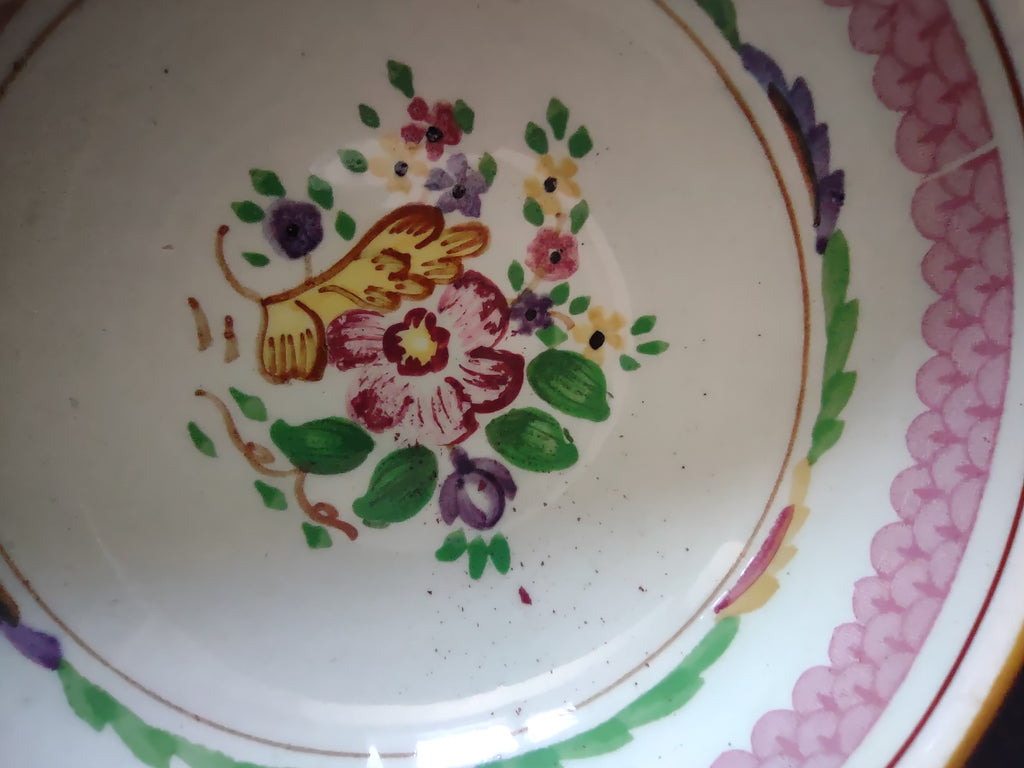 Vintage Adams Calyx Ware Carolynn Cream Soup Bowl Ironstone England [6014]