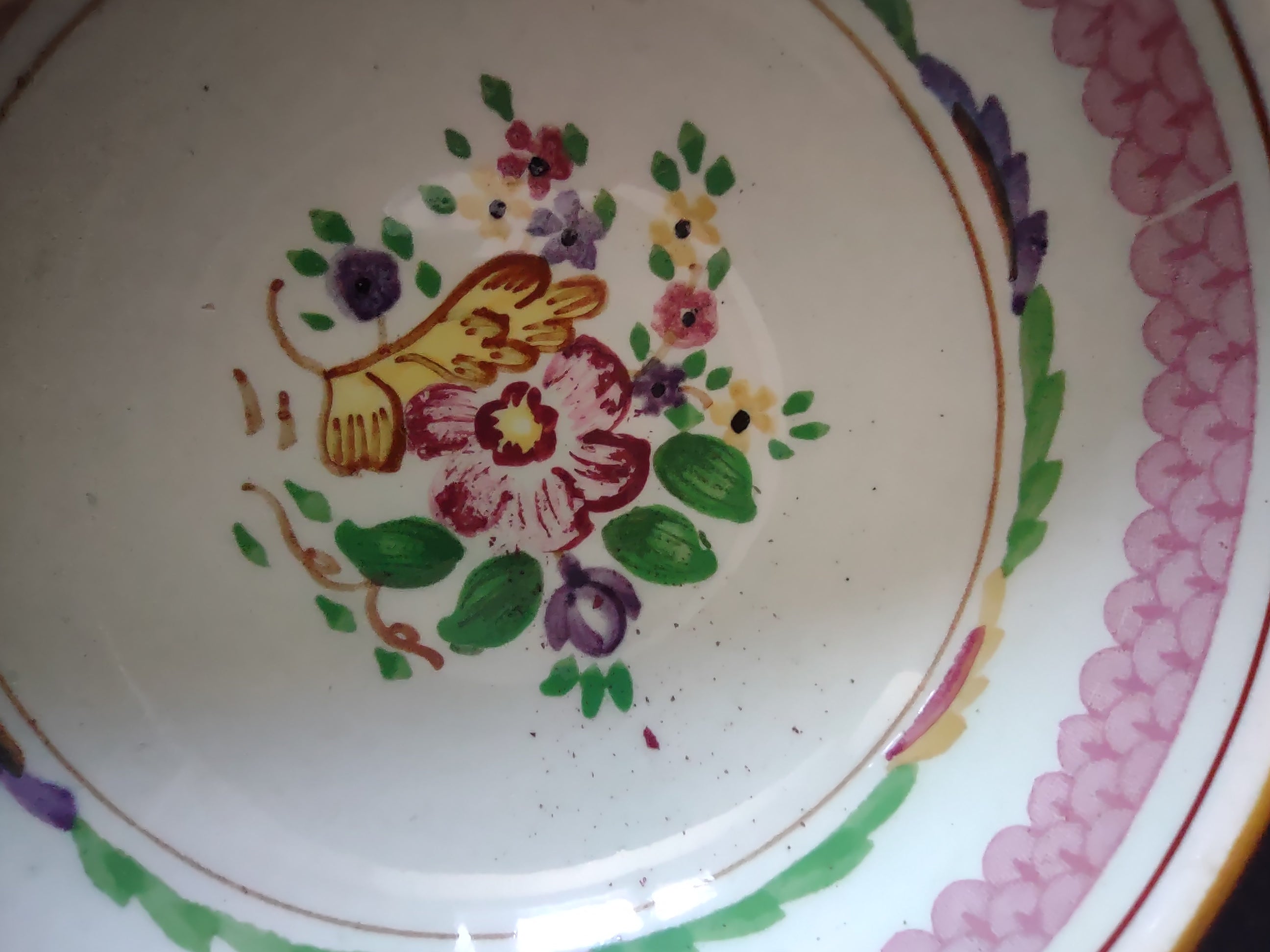Vintage Adams Calyx Ware Carolynn Cream Soup Bowl Ironstone England [6014]