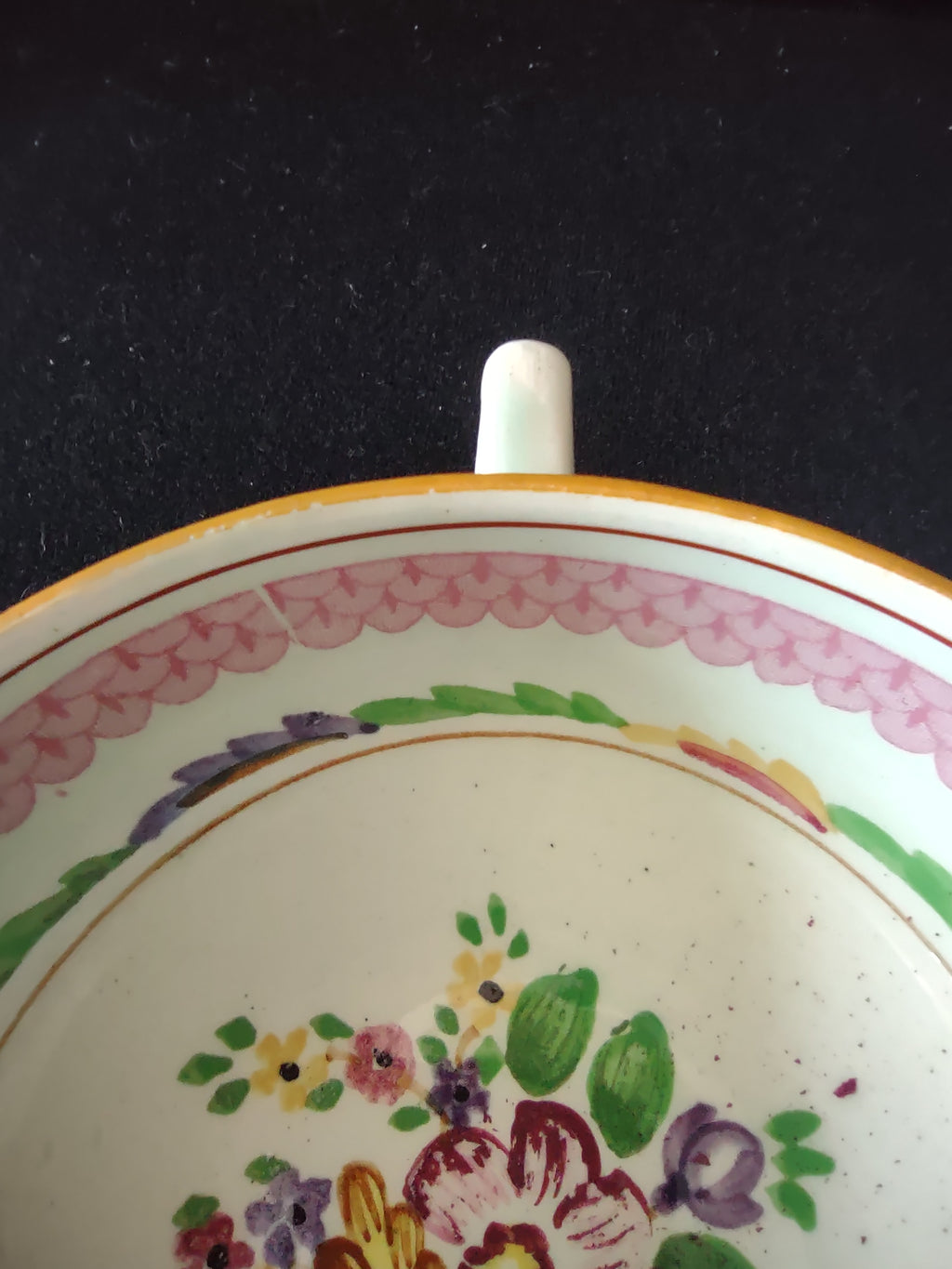 Vintage Adams Calyx Ware Carolynn Cream Soup Bowl Ironstone England [6014]