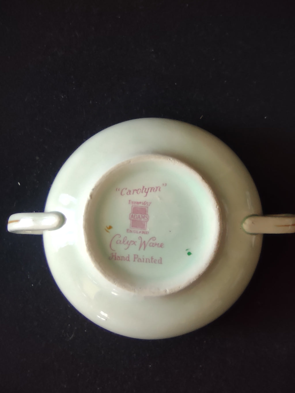 Vintage Adams Calyx Ware Carolynn Cream Soup Bowl Ironstone England [6014]