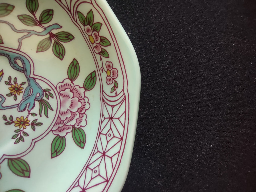 Vintage Adams Calyx Ware Singapore Bird Cup Saucer Ironstone England [6017]