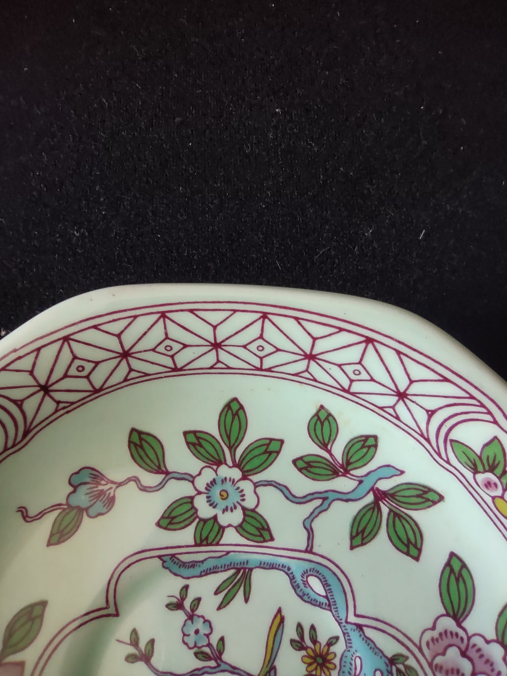 Vintage Adams Calyx Ware Singapore Bird Cup Saucer Ironstone England [6017]