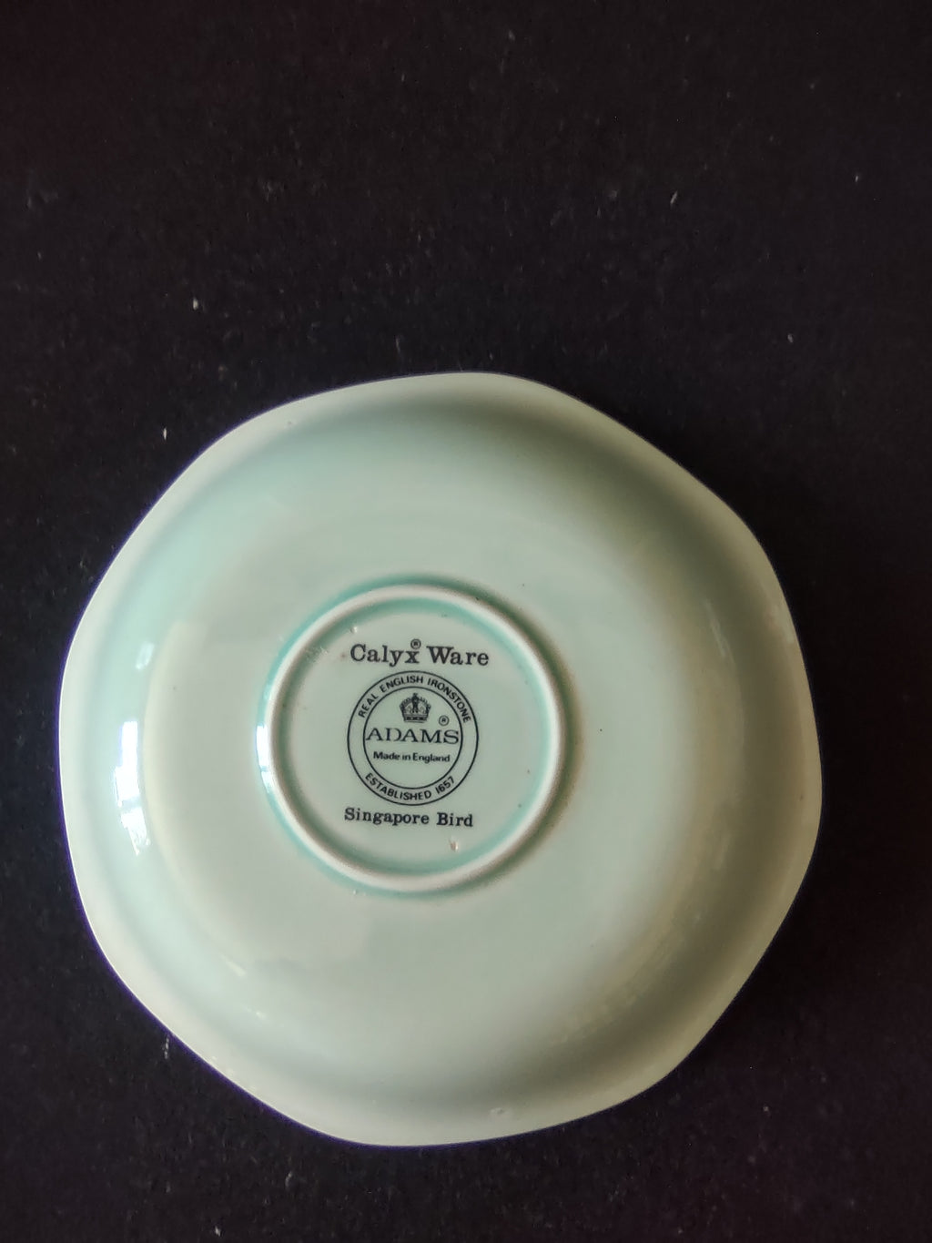 Vintage Adams Calyx Ware Singapore Bird Cup Saucer Ironstone England [6017]