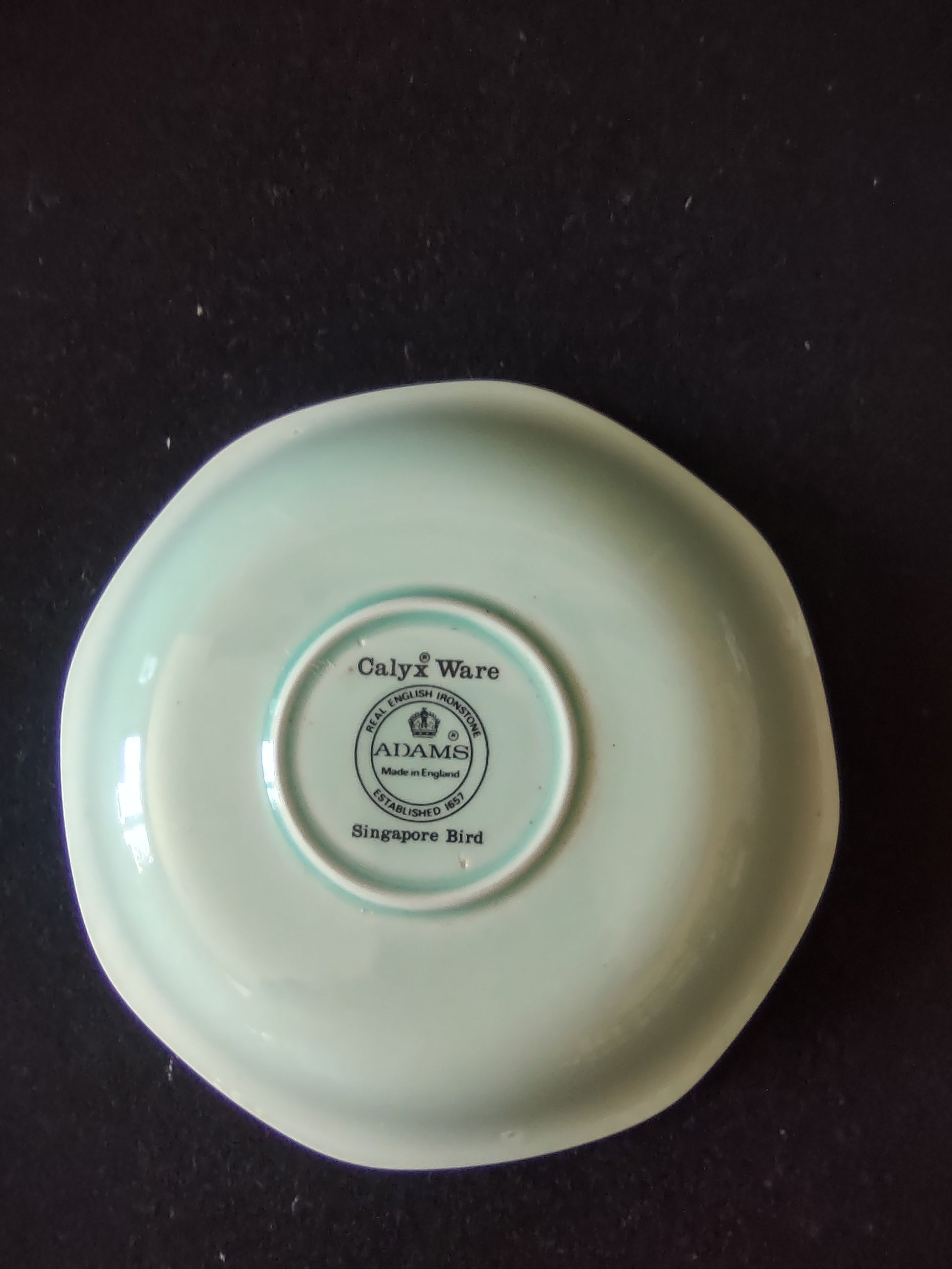 Vintage Adams Calyx Ware Singapore Bird Cup Saucer Ironstone England [6017]