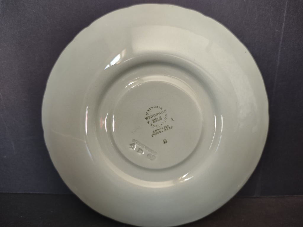 Vintage Wedgwood Embossed Queens Ware Grapevine Saucer Sage 6" [6033]