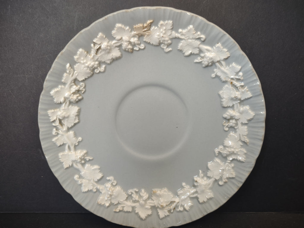 Vintage Wedgwood Embossed Queens Ware Grapevine Saucer Sage 6" [6033]