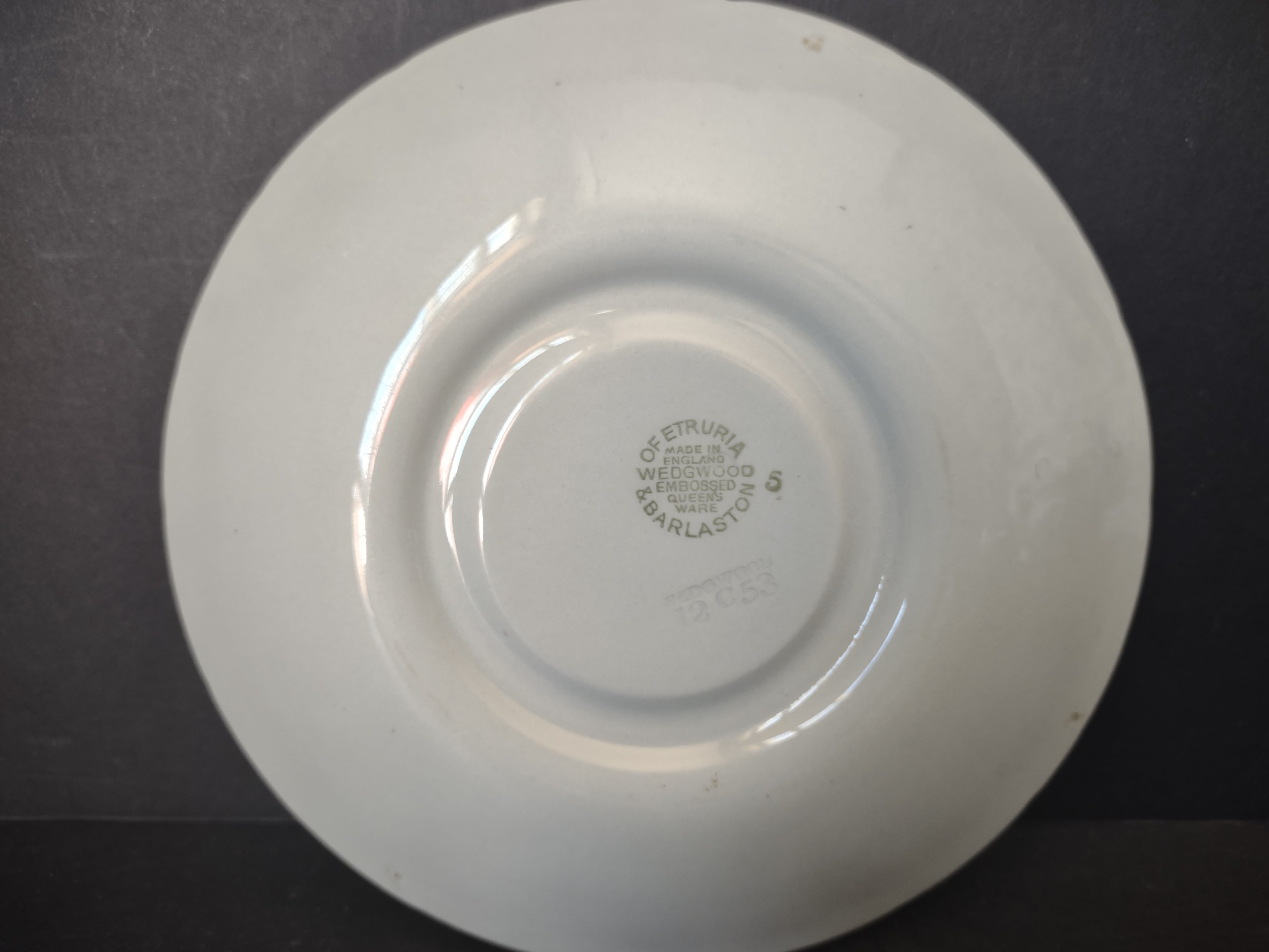 Vintage Wedgwood Partridge Bird Ivy Tree Gray Transferware Plate Set 8 [6034]