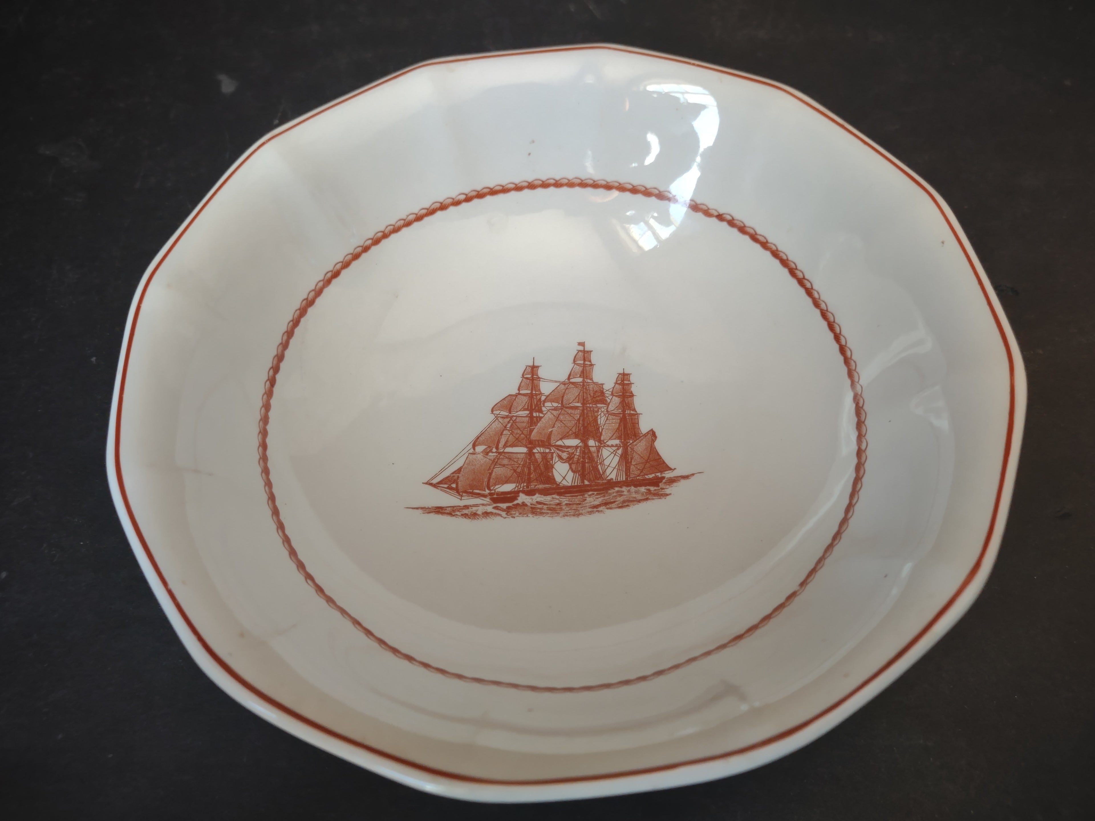 Vintage Wedgwood Flying Cloud Soup Bowl Georgetown Collection Young America 1853 [6030]