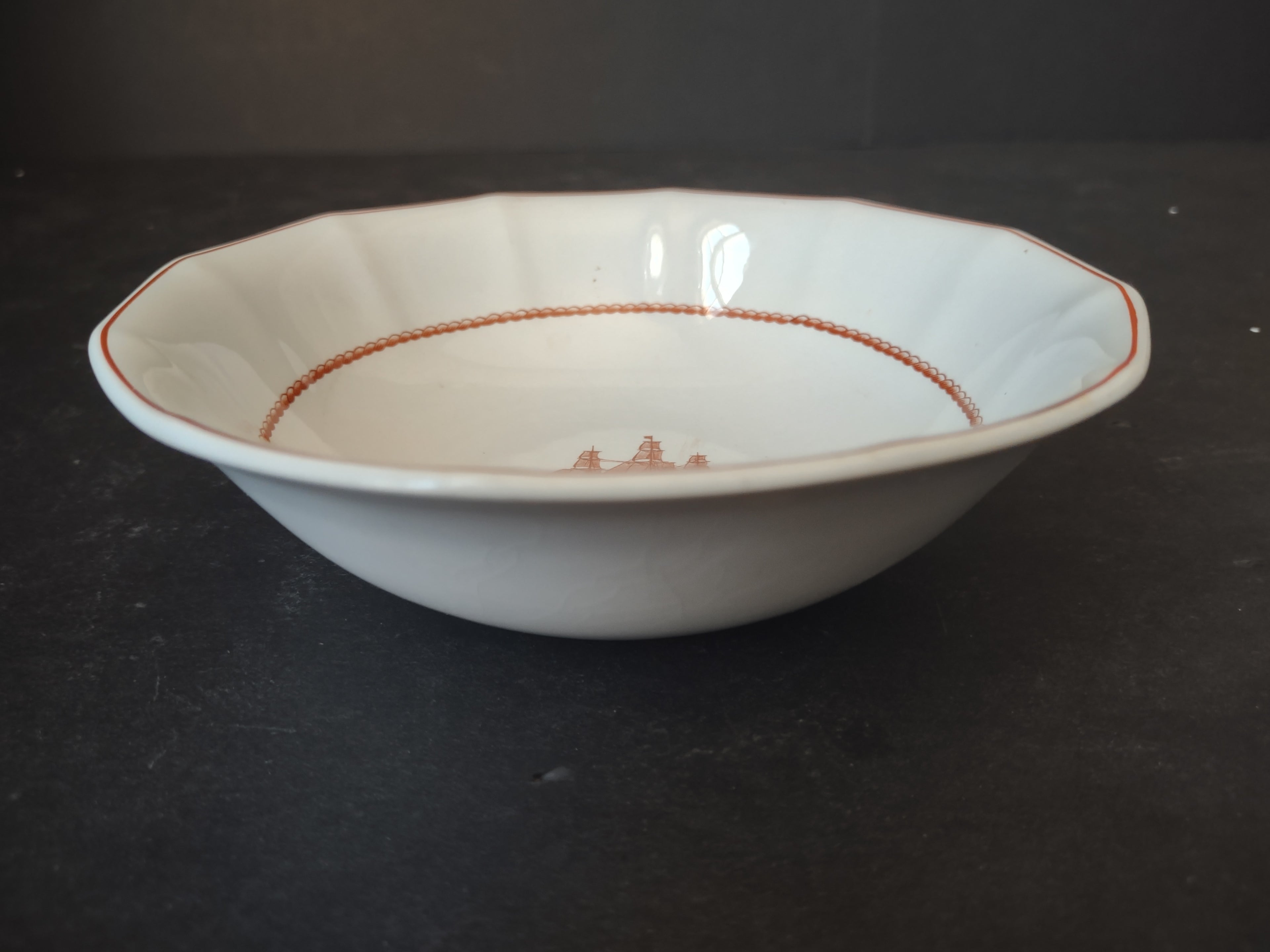 Vintage Wedgwood Flying Cloud Soup Bowl Georgetown Collection Young America 1853 [6030]