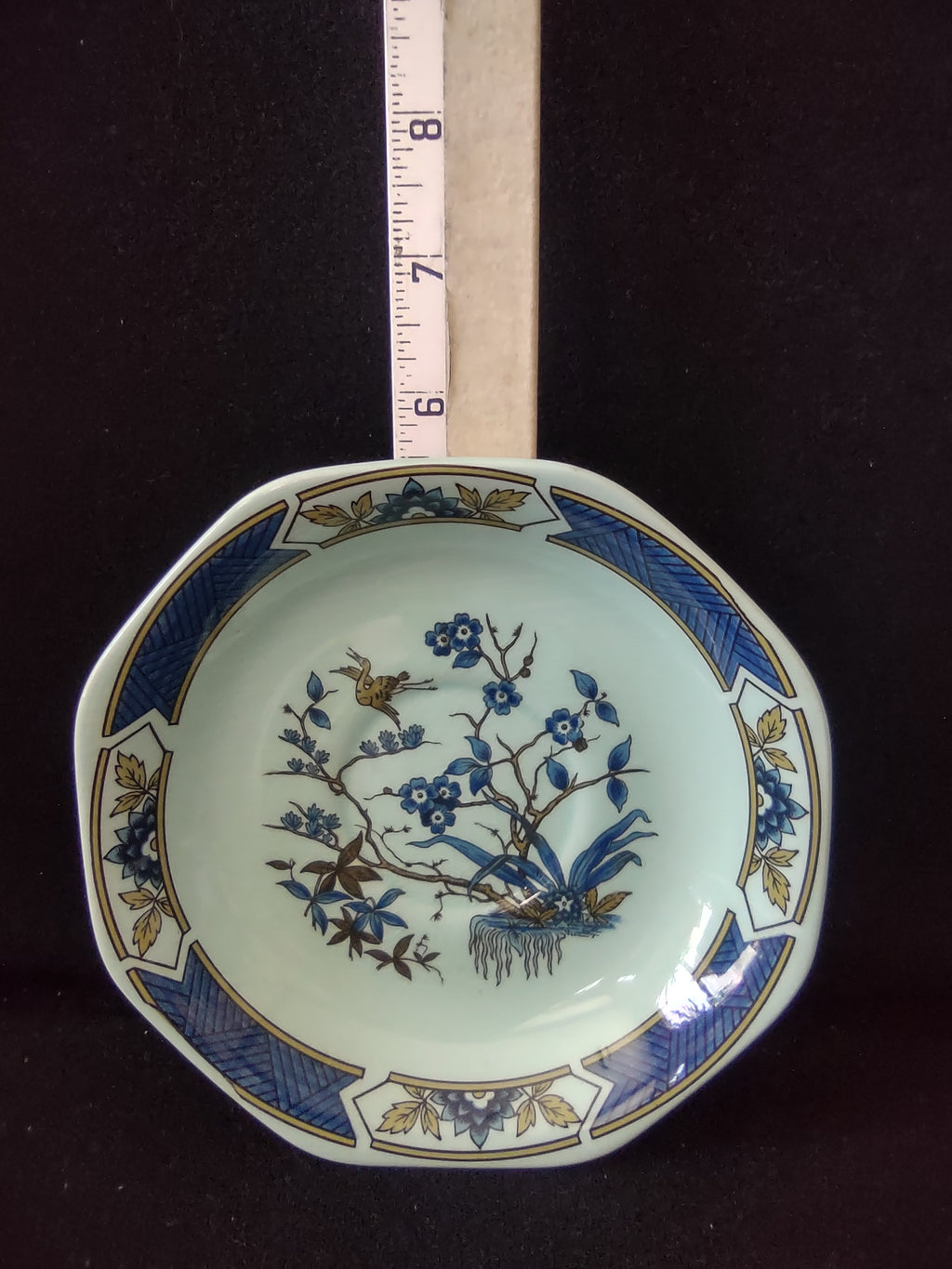 Vintage Adams Calyx Ware Ming Toi Blue Ironstone Saucer England [6019]