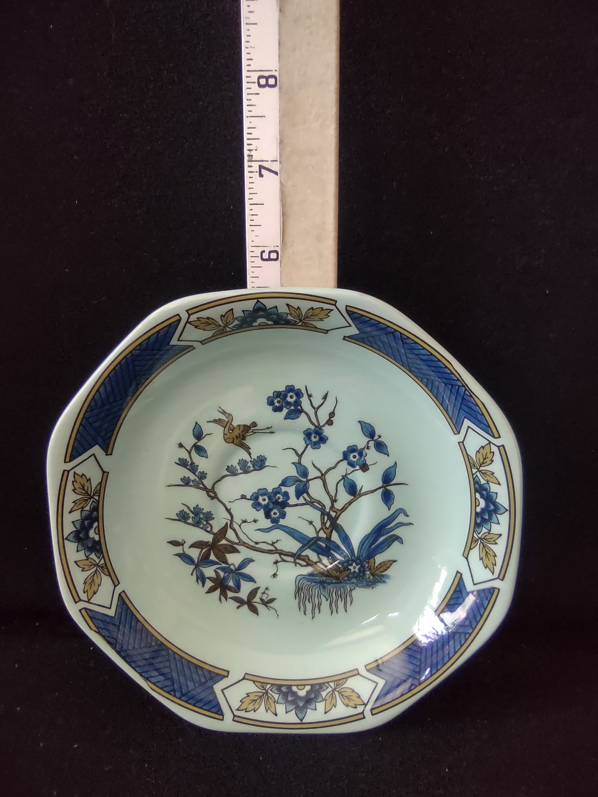 Vintage Adams Calyx Ware Ming Toi Blue Ironstone Saucer England [6019]
