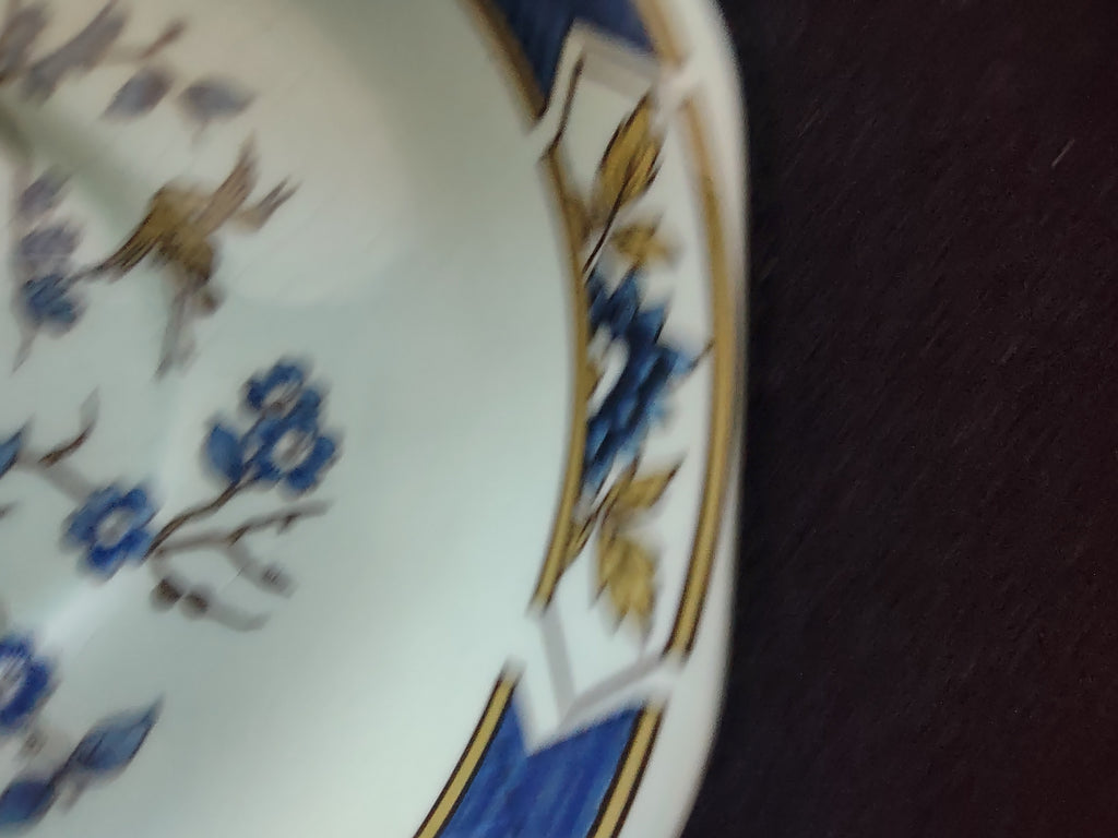 Vintage Adams Calyx Ware Ming Toi Blue Ironstone Saucer England [6019]
