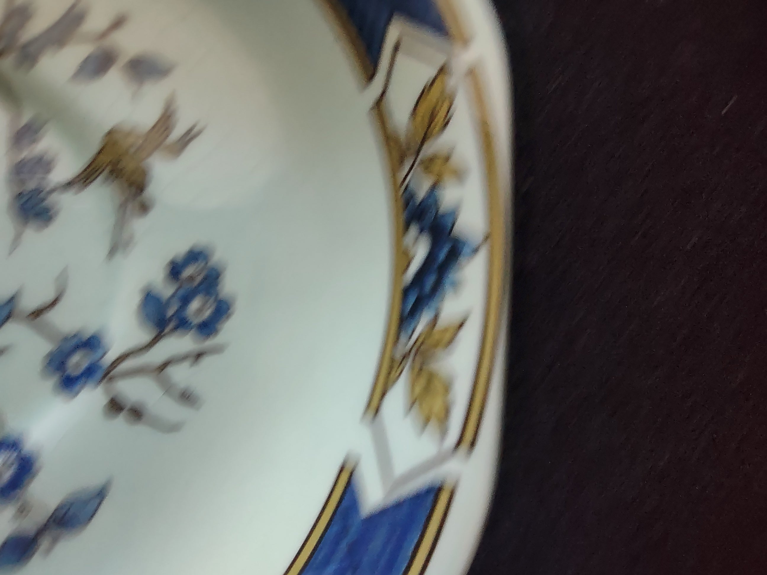 Vintage Adams Calyx Ware Ming Toi Blue Ironstone Saucer England [6019]