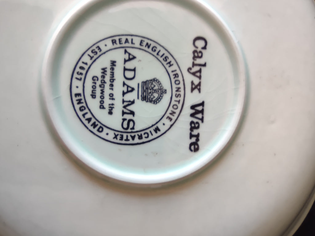 Vintage Adams Calyx Ware Ming Toi Blue Ironstone Saucer England [6019]
