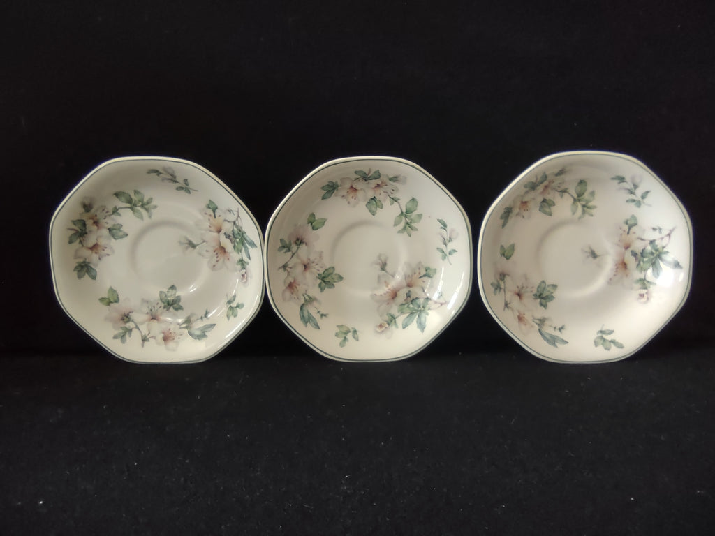 Vintage Adams Azalea Saucer Ironstone England Cottagecore Set Of 3 [6018]