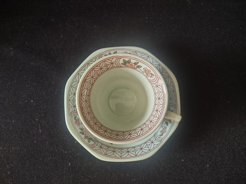 Vintage Adams Calyx Ware Singapore Bird Cup Saucer Ironstone England [6017]