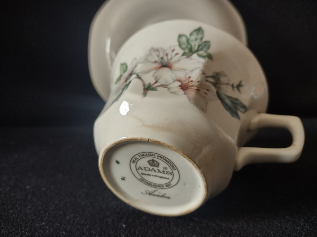 Vintage Adams Azalea Cup and Saucer Set Real English Ironstone England [6023]