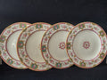Vintage Wedgwood England Pink Rose Floral 8-3/4" Luncheon Plates Set of 4 [6024]