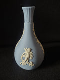 Vintage Wedgwood Blue Jasperware Cherub Bud Vase Neoclassical Relief 5" [6026]