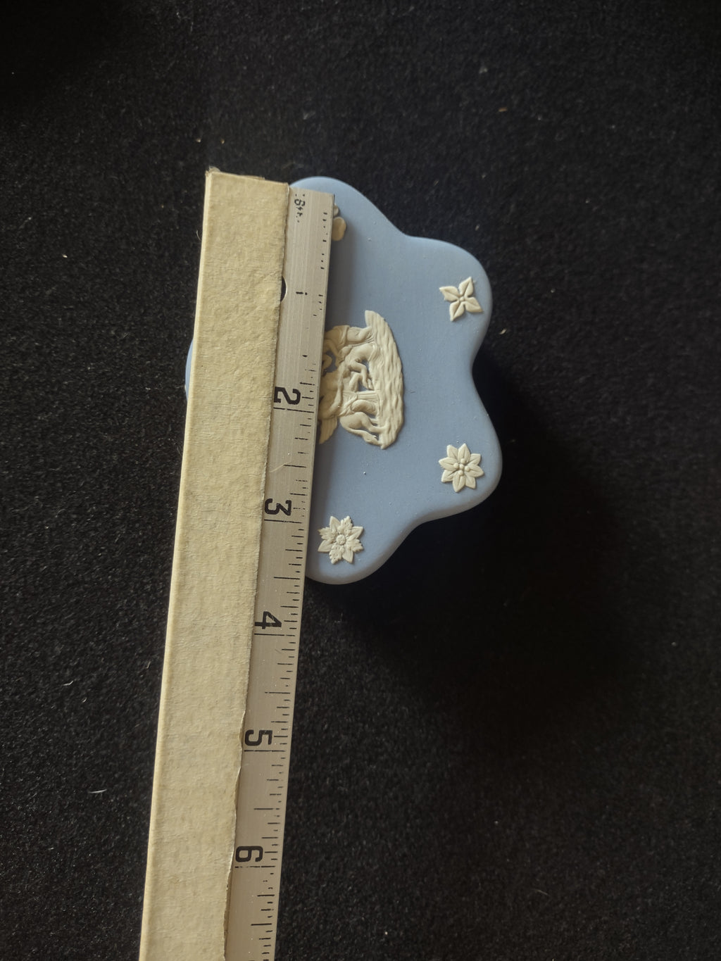 Vintage Wedgwood Blue Jasperware Star Trinket Box Classical Figures Cherubs [6027]