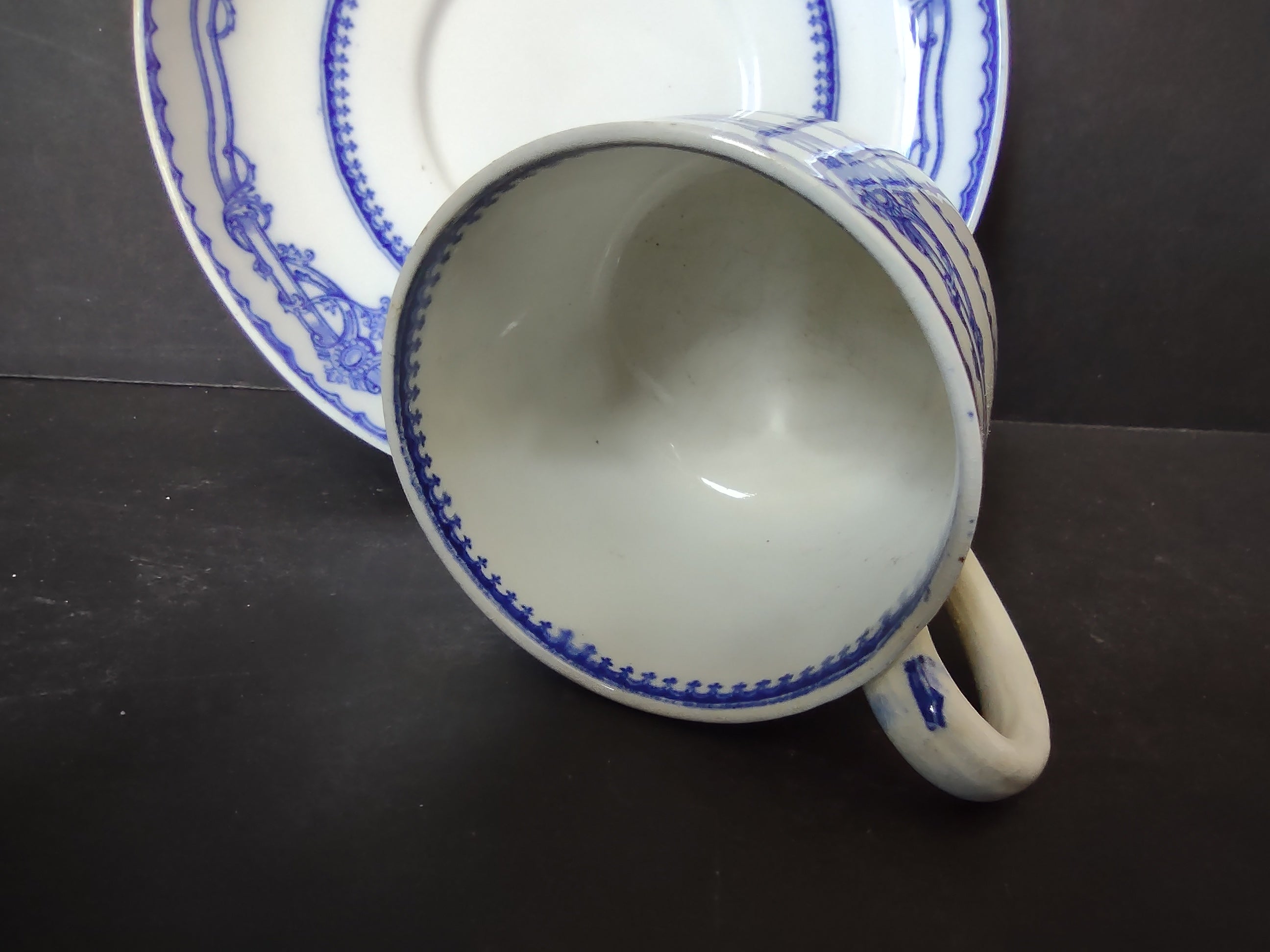 Vintage Ivanhoe Cup and Saucer Set Blue White Floral England Cottagecore [5922]
