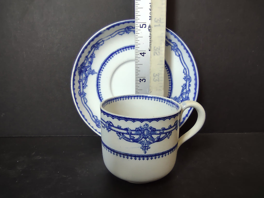 Vintage Ivanhoe Cup and Saucer Set Blue White Floral England Cottagecore [5922]