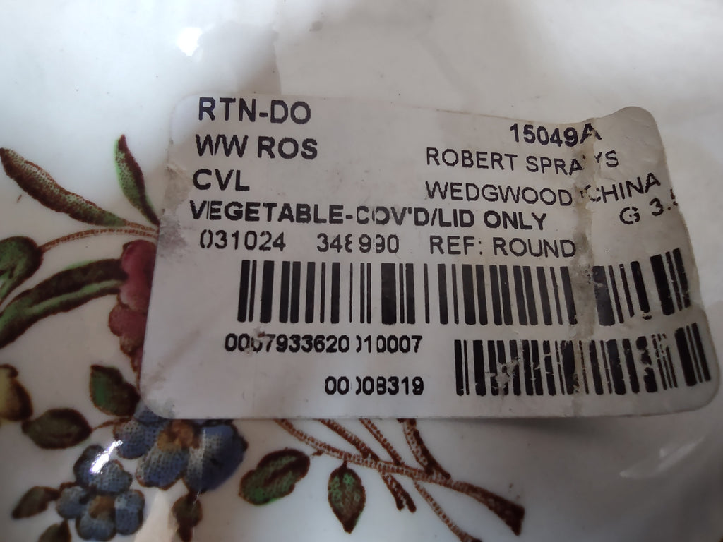 Vintage Wedgwood Robert Sprays Round Vegetable Dish Lid Floral REPAIRED [6093]