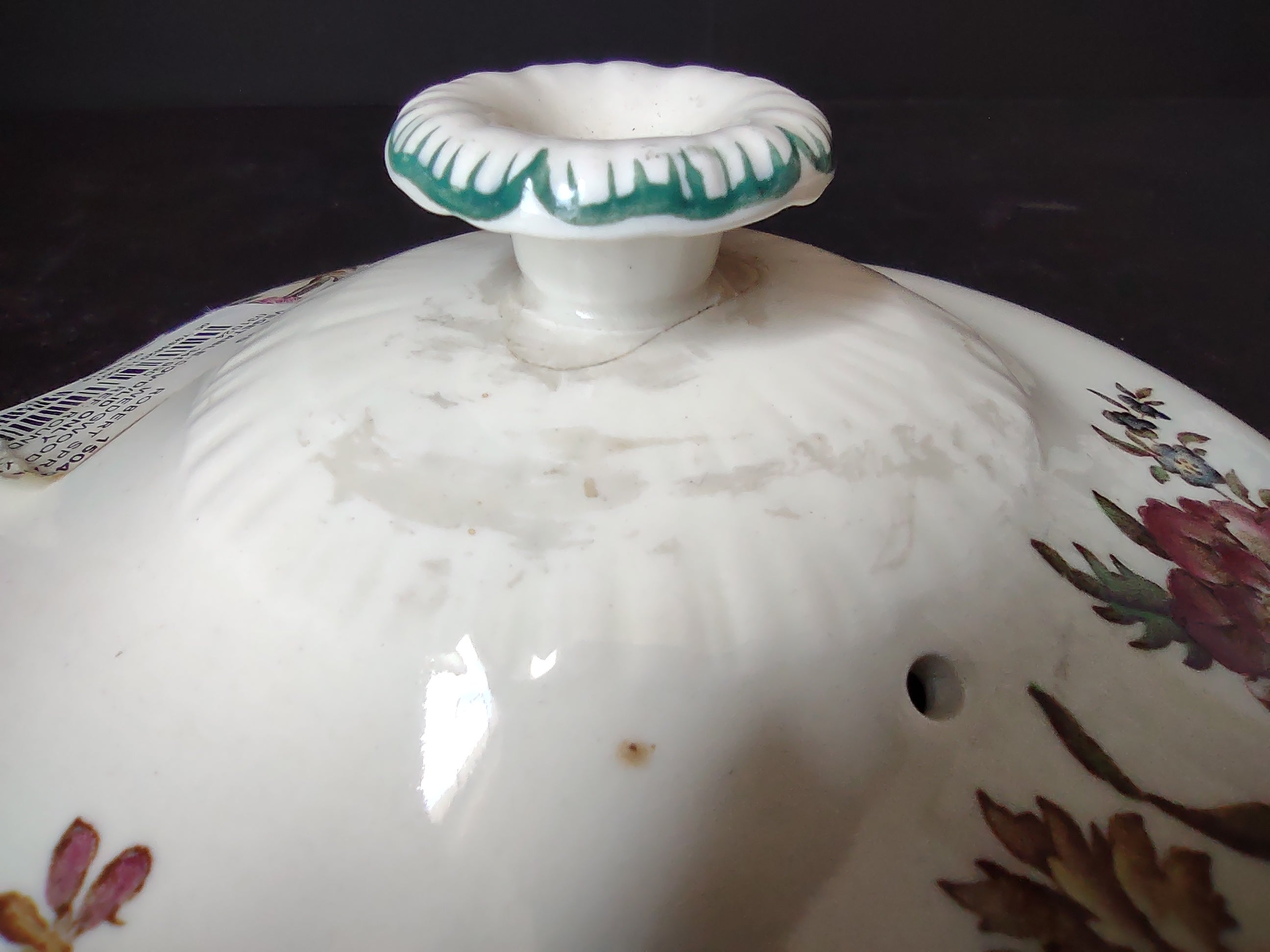 Vintage Wedgwood Robert Sprays Round Vegetable Dish Lid Floral REPAIRED [6093]