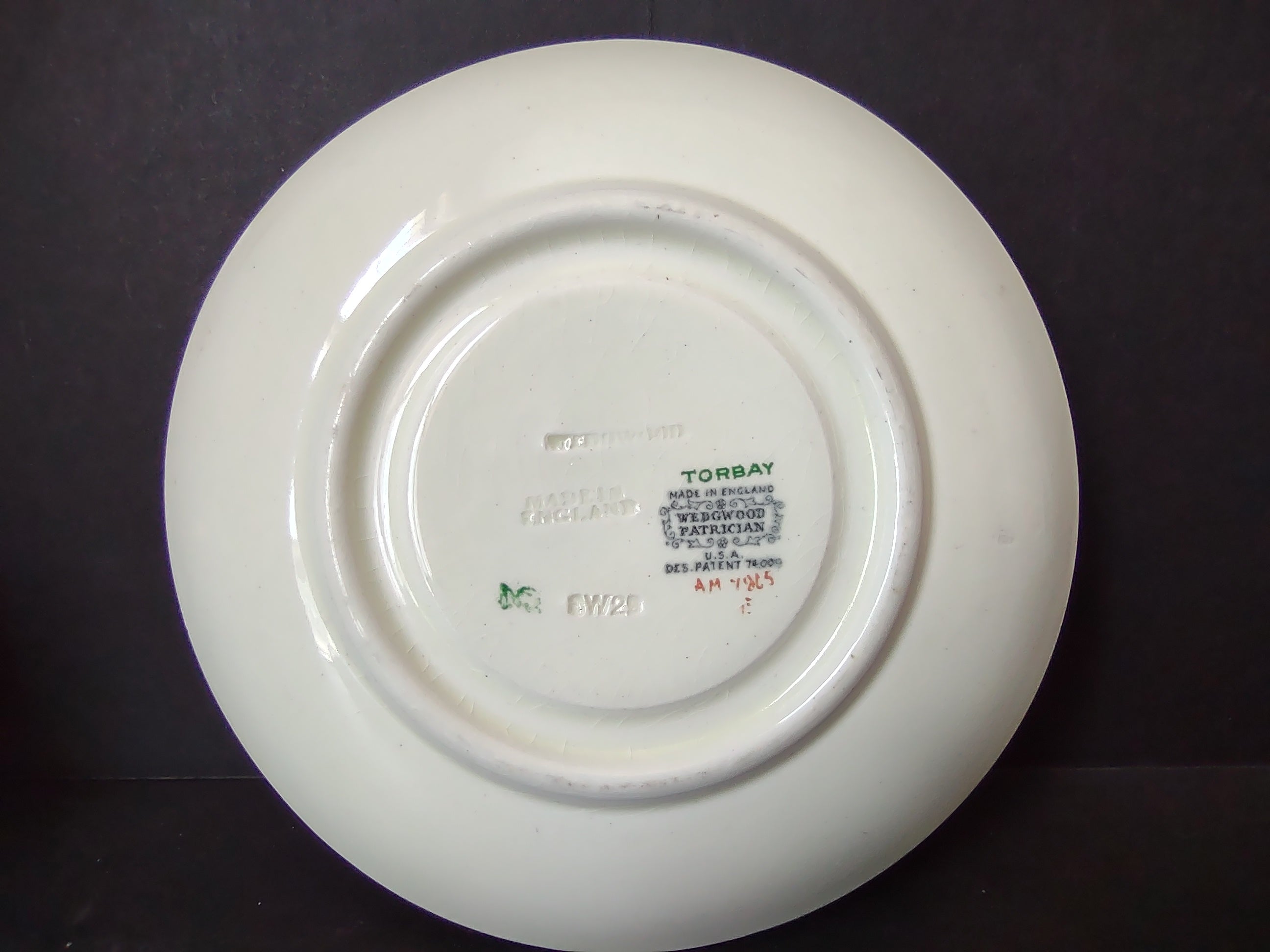 Vintage Wedgwood Patrician Torbay Green Cup Saucer Set England [6089]