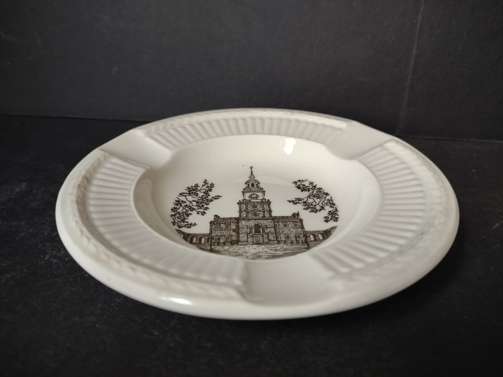 Vintage Wedgwood Independence Hall State House Brown Transferware Ashtray [6086]