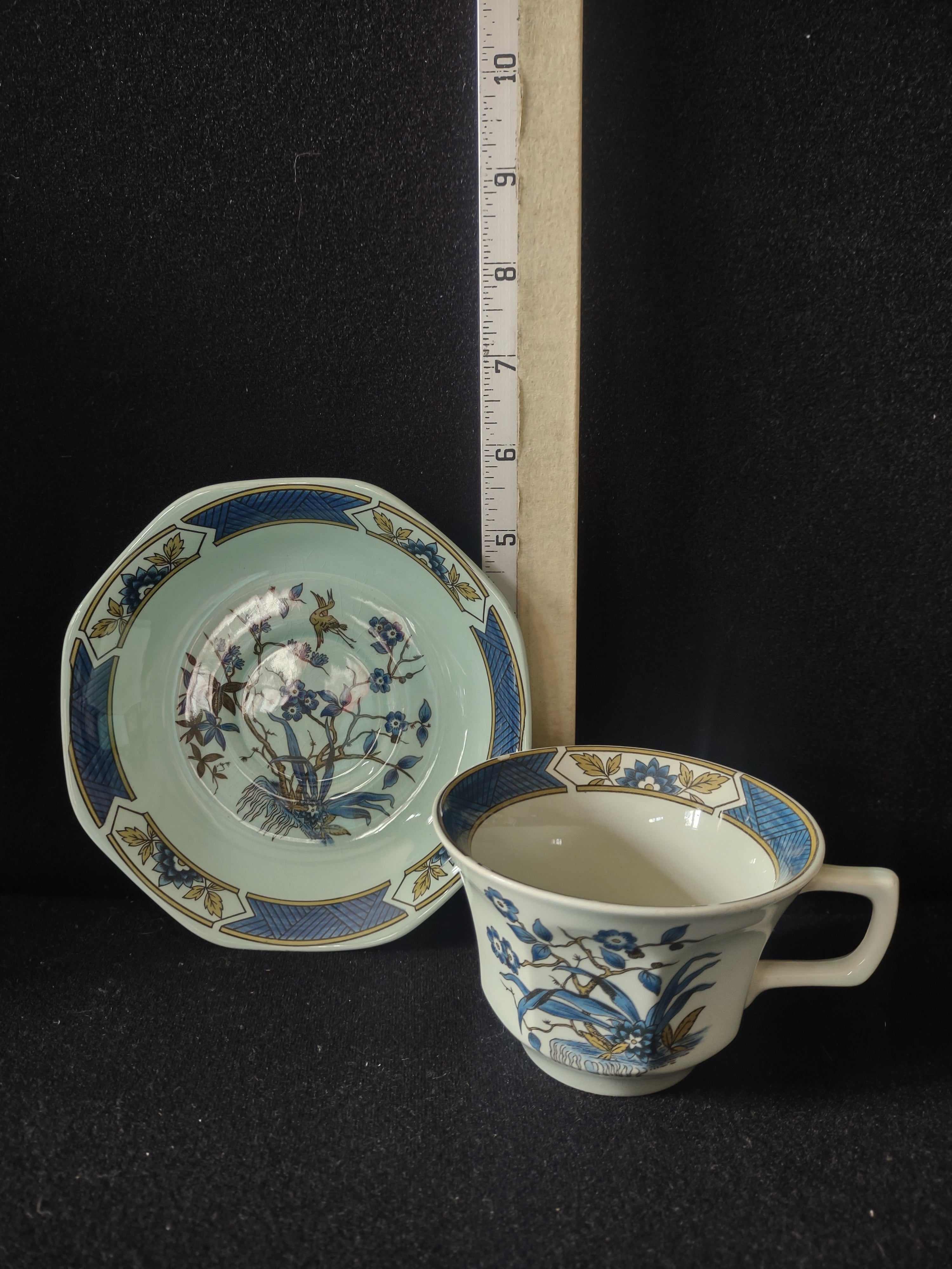 Vintage Adams Tong Cup Saucer Ironstone Calyx Ware England [6051]