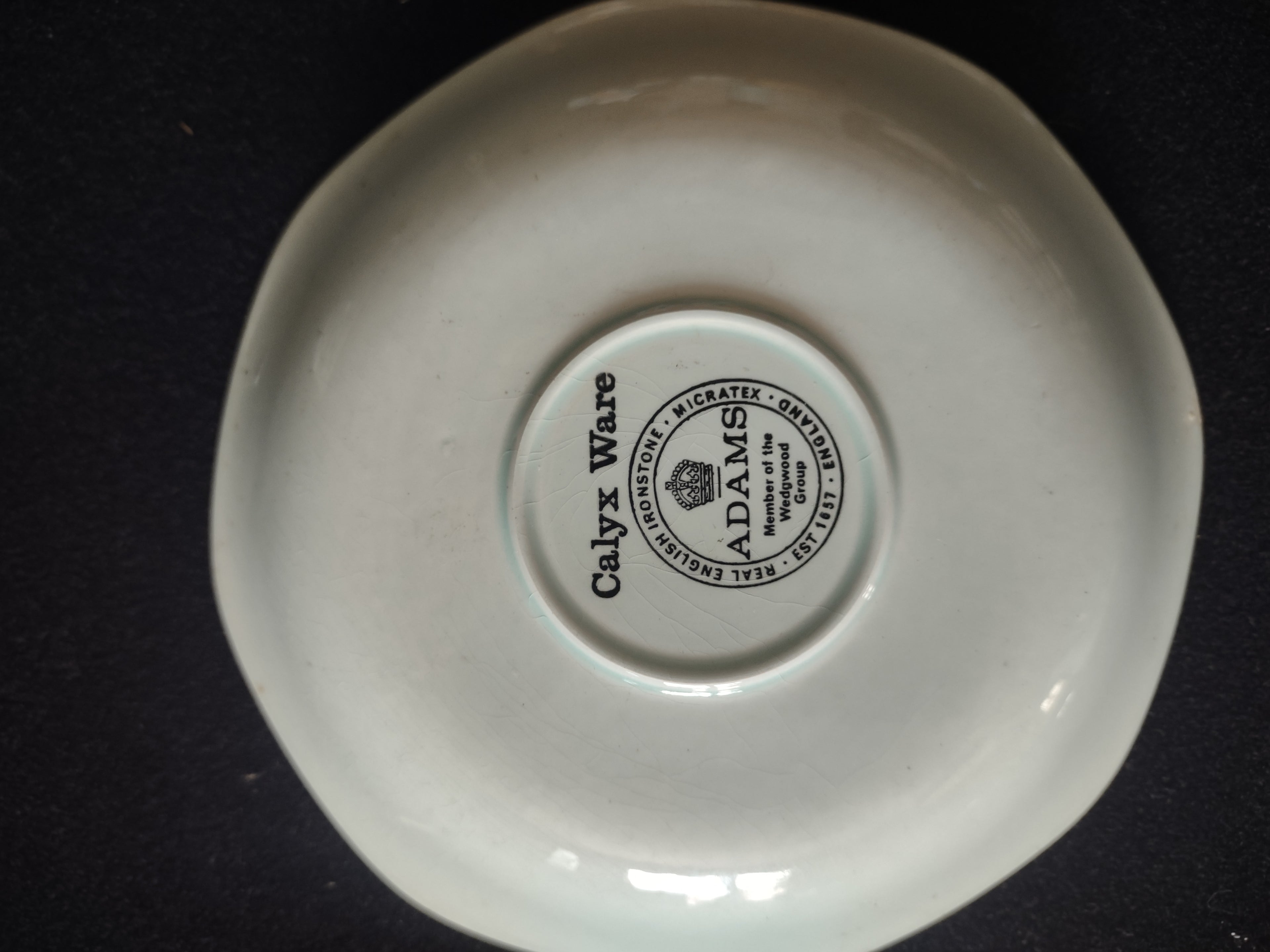 Vintage Adams Tong Cup Saucer Ironstone Calyx Ware England [6051]