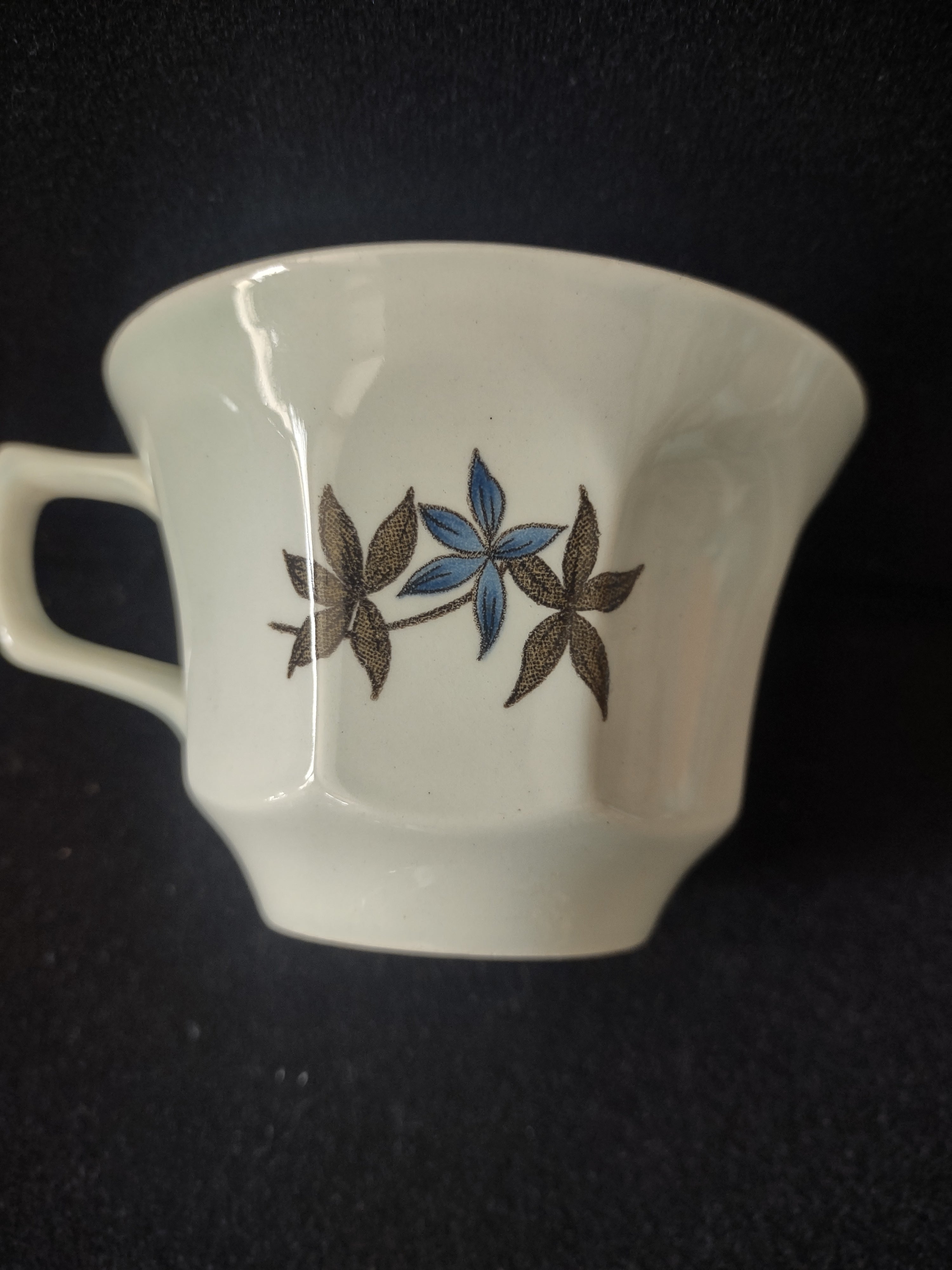 Vintage Adams Tong Cup Saucer Ironstone Calyx Ware England [6051]