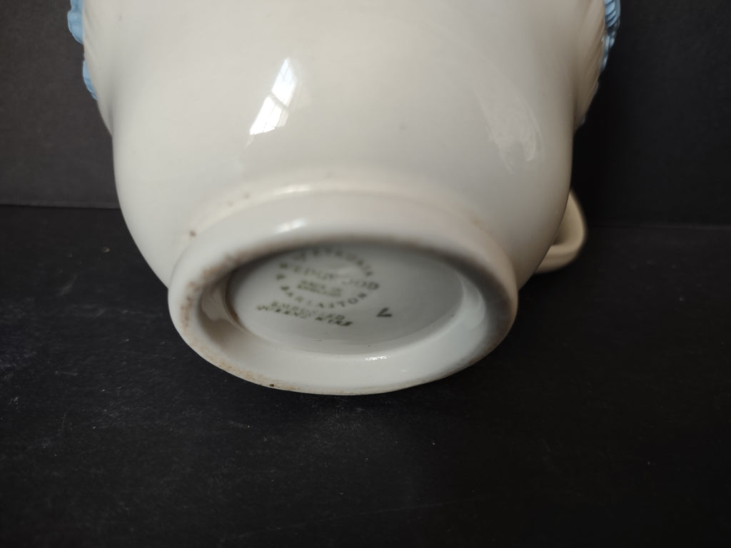 Vintage Wedgwood Embossed Queen's Ware Blue Grape Vine Teacup Fluted [6079]