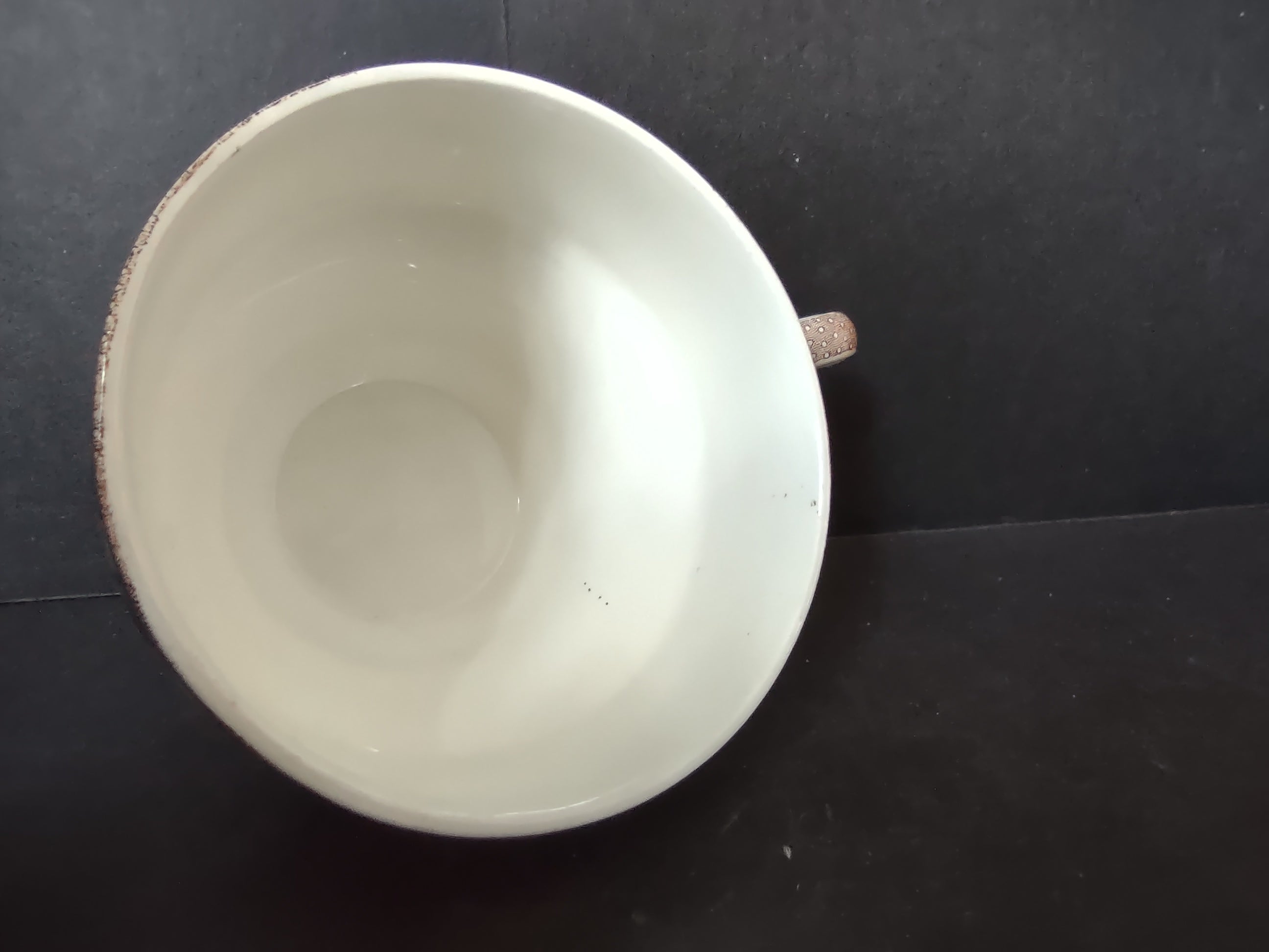 Vintage Wedgwood & Co Lille Brown Transferware Teacup Enoch Wedgwood [6078]