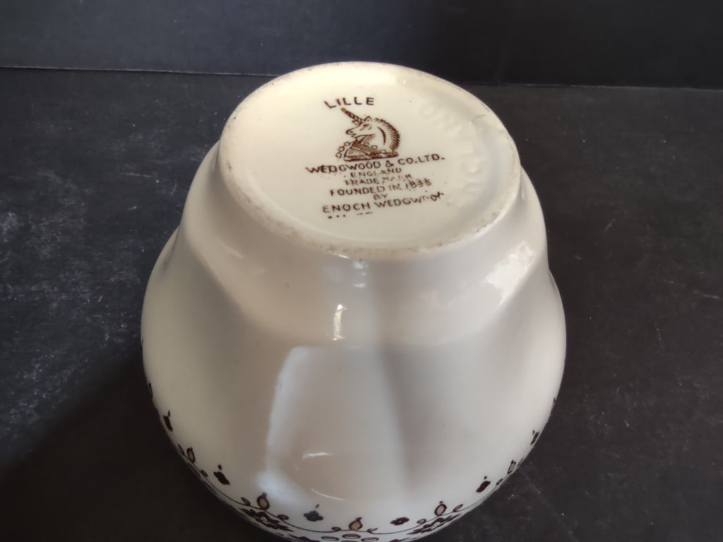 Vintage Wedgwood & Co Lille Brown Transferware Teacup Enoch Wedgwood [6078]