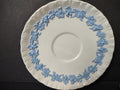 Vintage Wedgwood Embossed Queen's Ware Blue White Demitasse Saucer Pattern 3258 [6076]