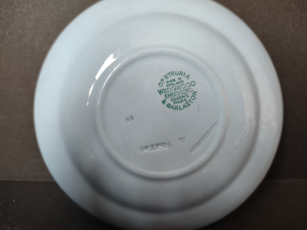 Vintage Wedgwood Embossed Queensware Blue Cream Grapevine Saucer Etruria [6074]