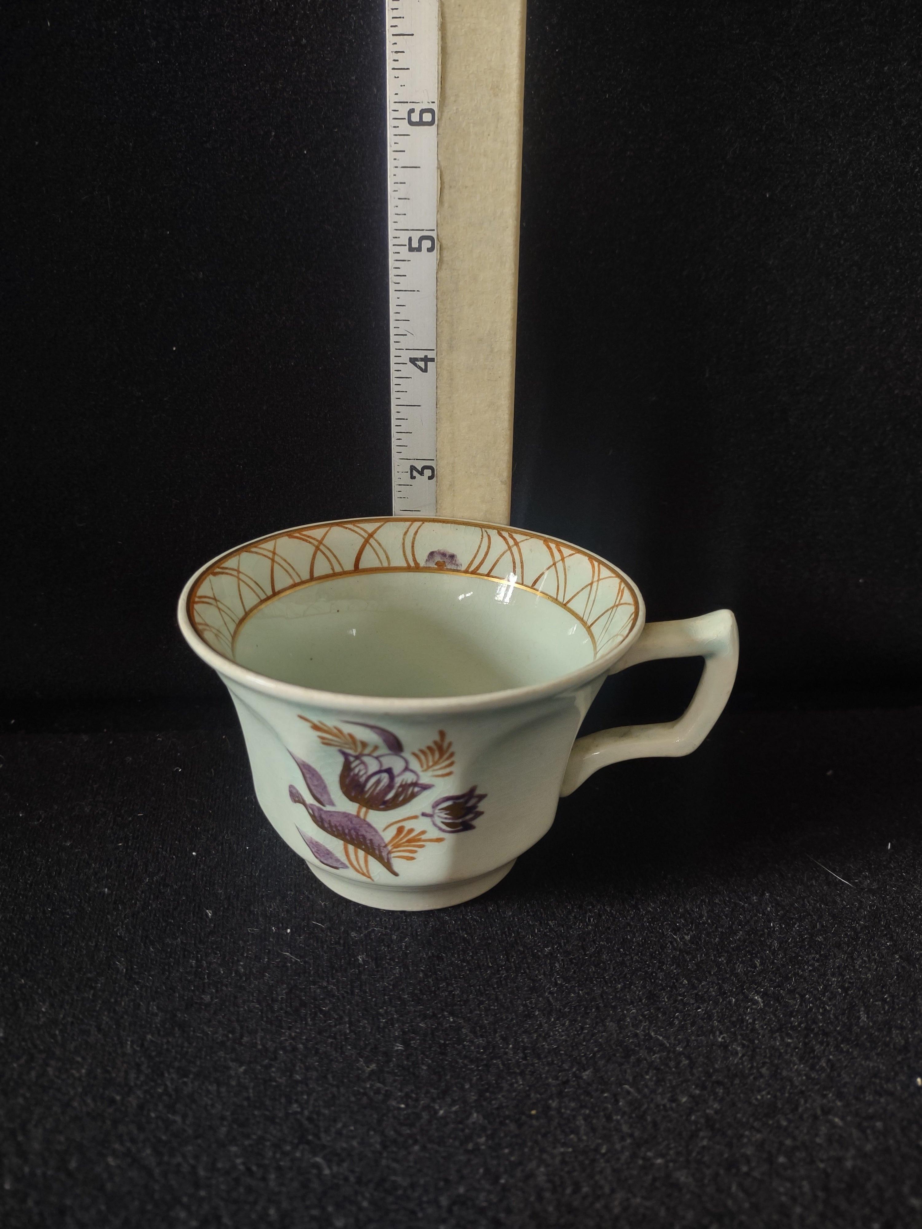 Vintage Adams Calyx Ware Teacup Purple Tulip Gold Ironstone England [6052]