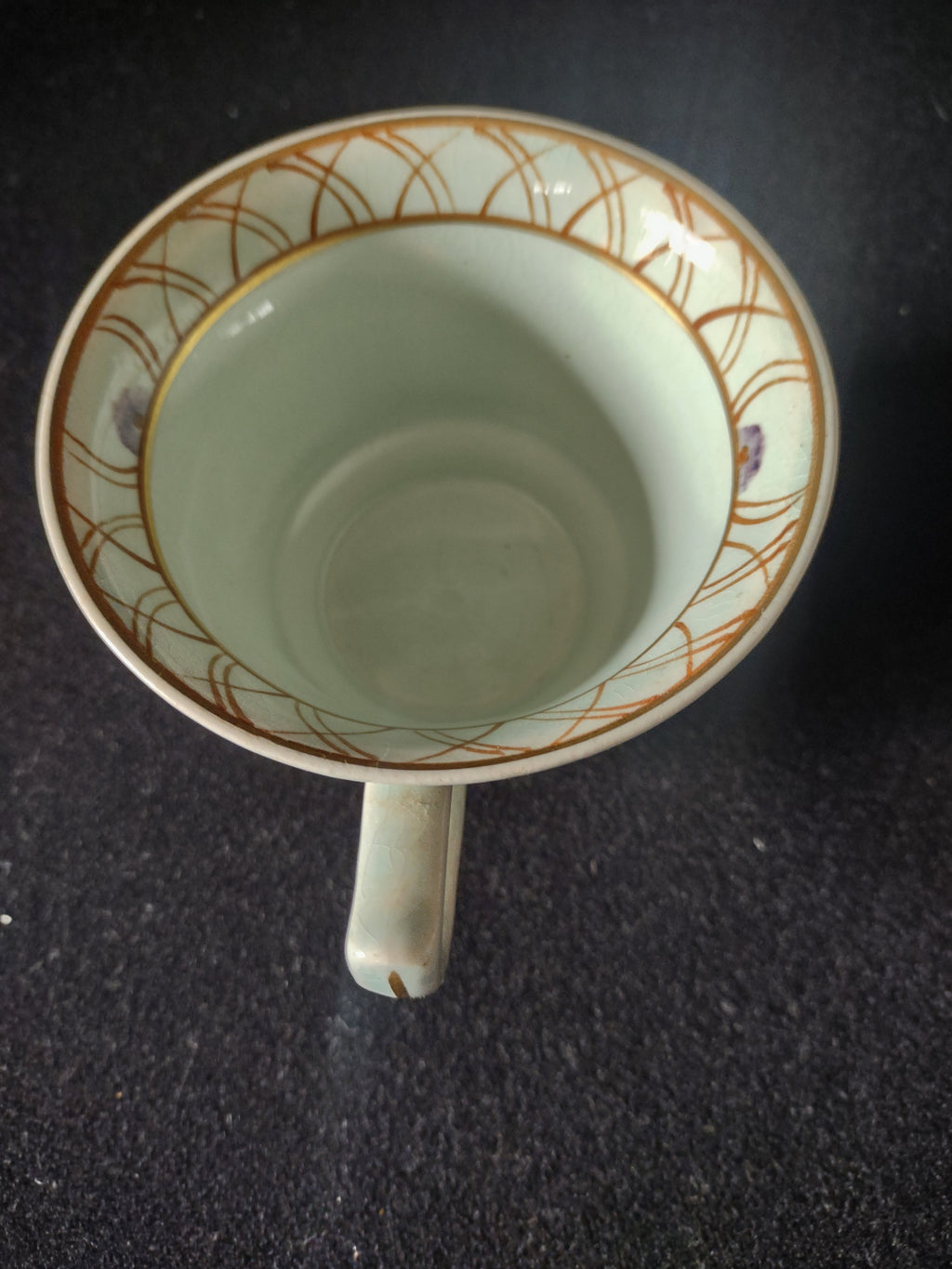 Vintage Adams Calyx Ware Teacup Purple Tulip Gold Ironstone England [6052]