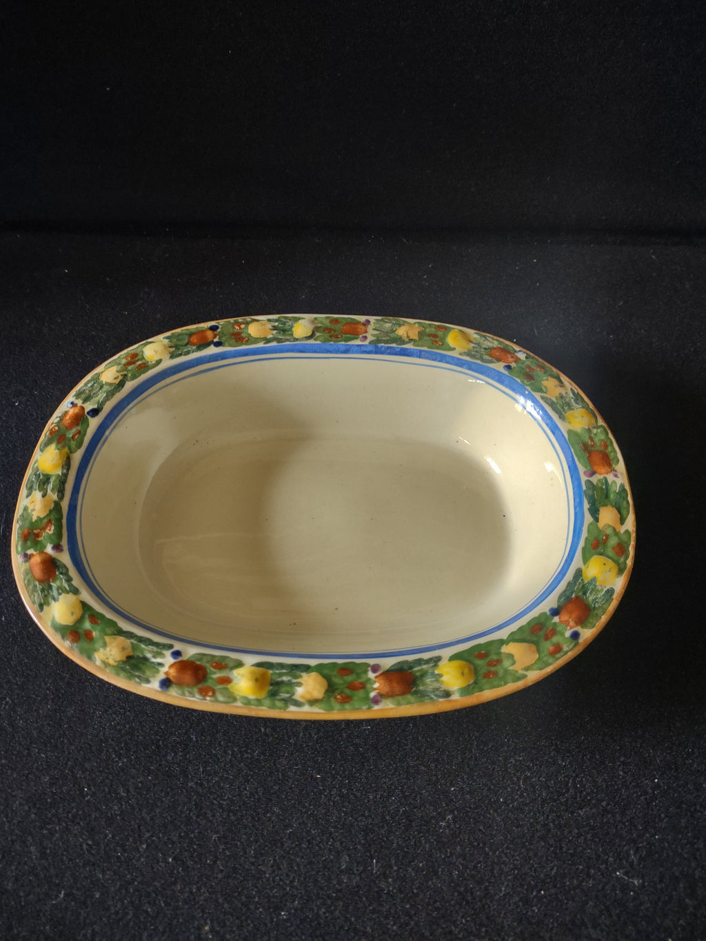 Vintage Adams Titian Ware Della Robbia Oval Serving Bowl Ironstone England [6053]