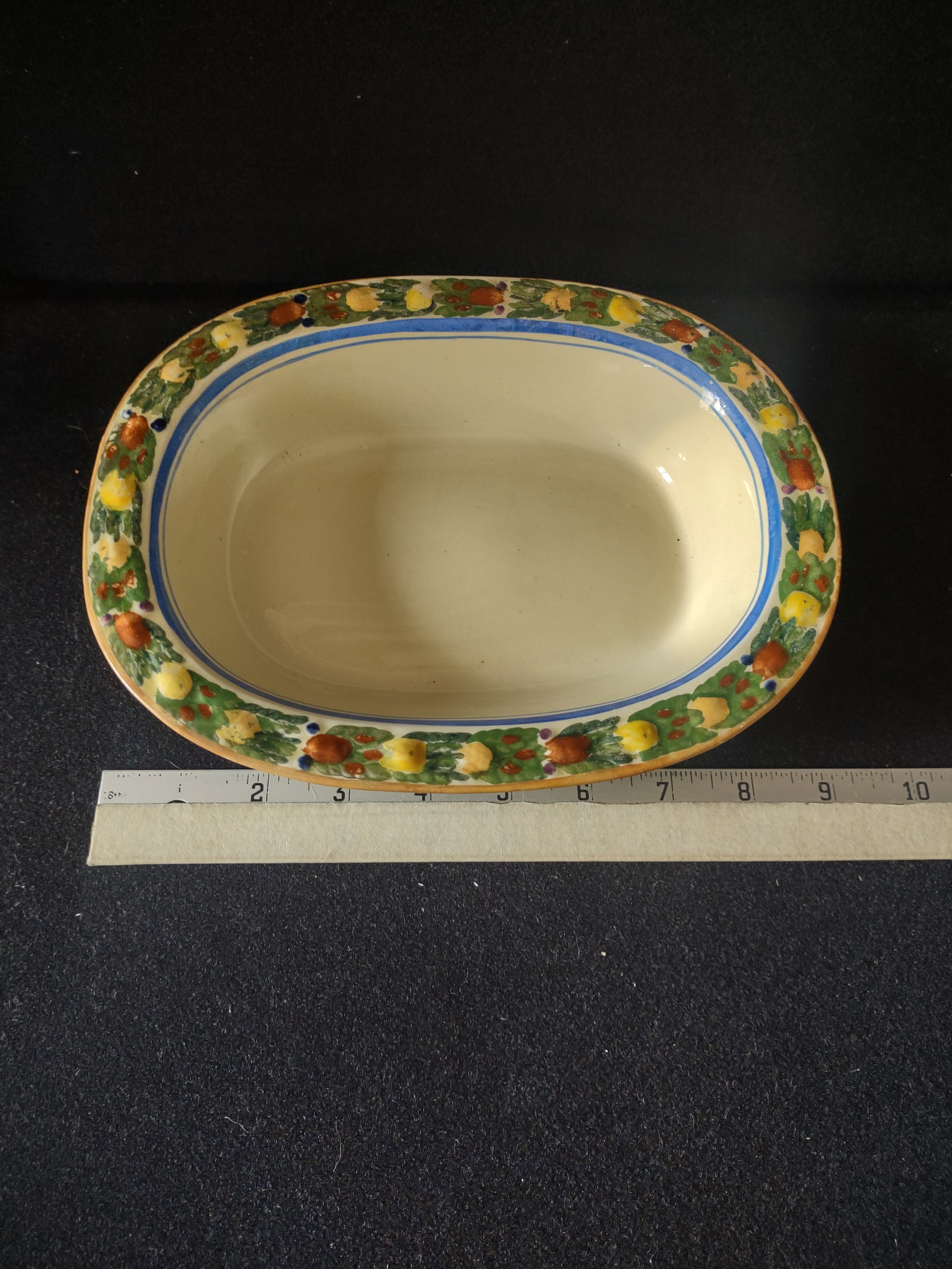 Vintage Adams Titian Ware Della Robbia Oval Serving Bowl Ironstone England [6053]