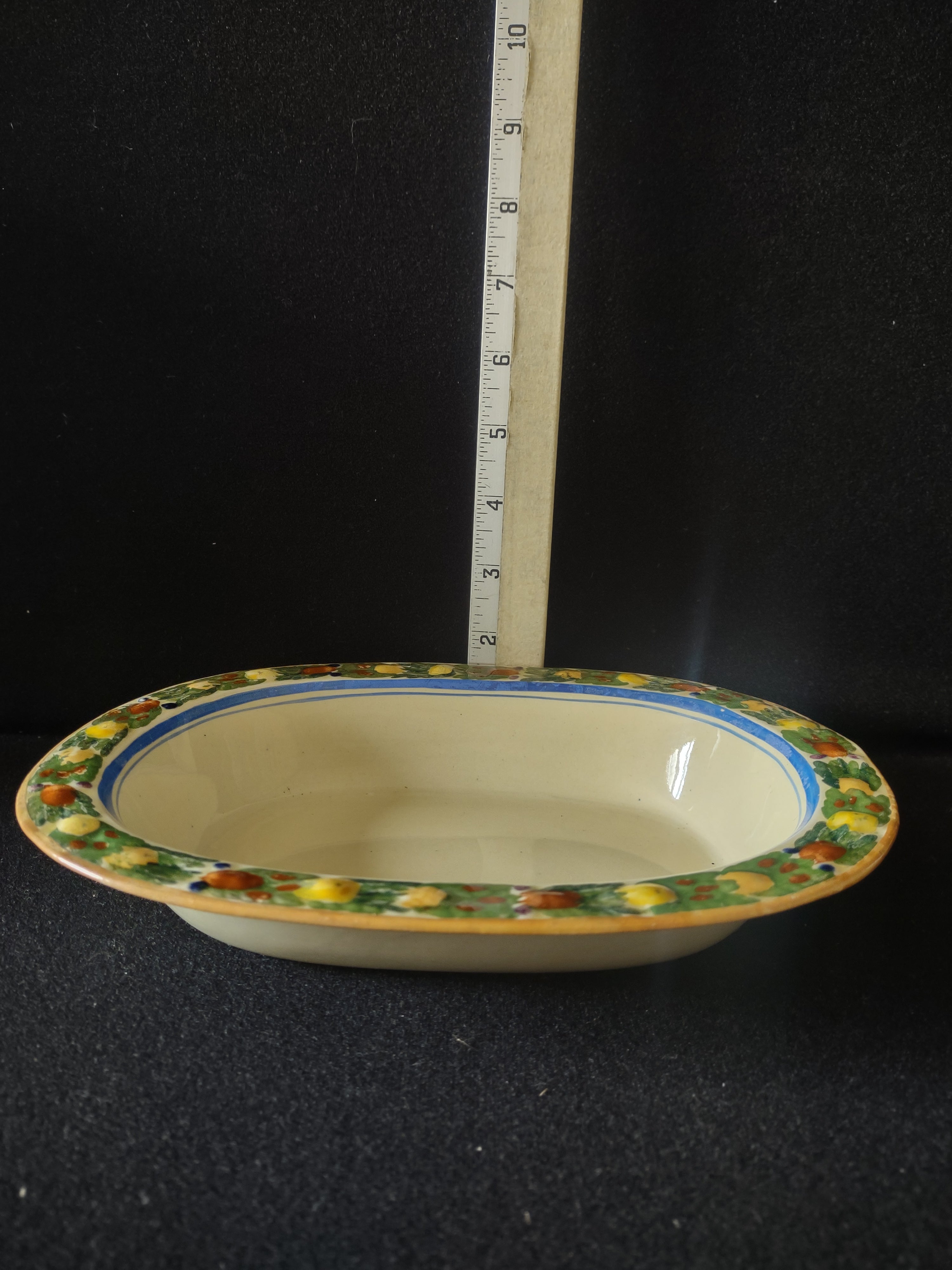 Vintage Adams Titian Ware Della Robbia Oval Serving Bowl Ironstone England [6053]