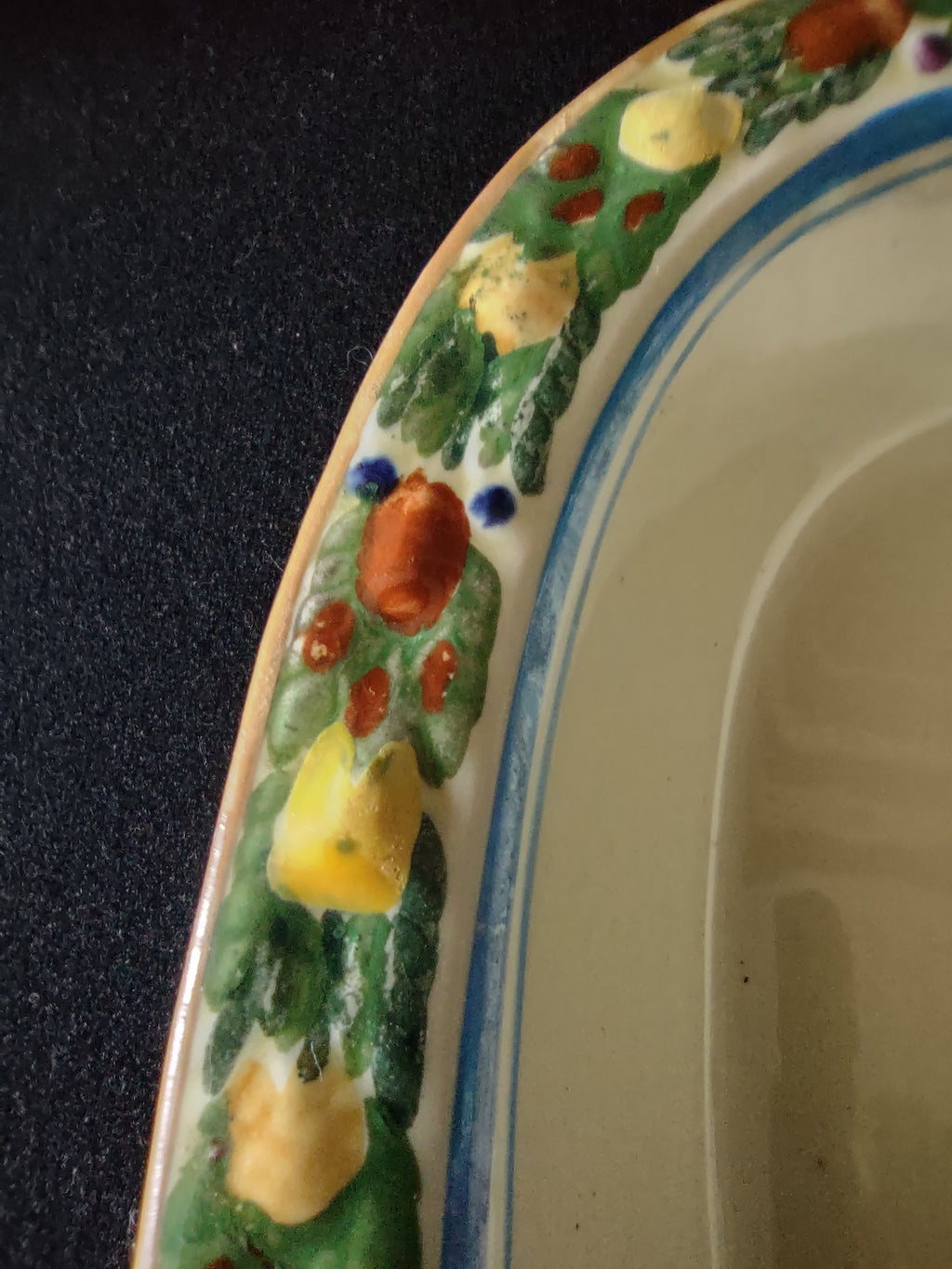 Vintage Adams Titian Ware Della Robbia Oval Serving Bowl Ironstone England [6053]
